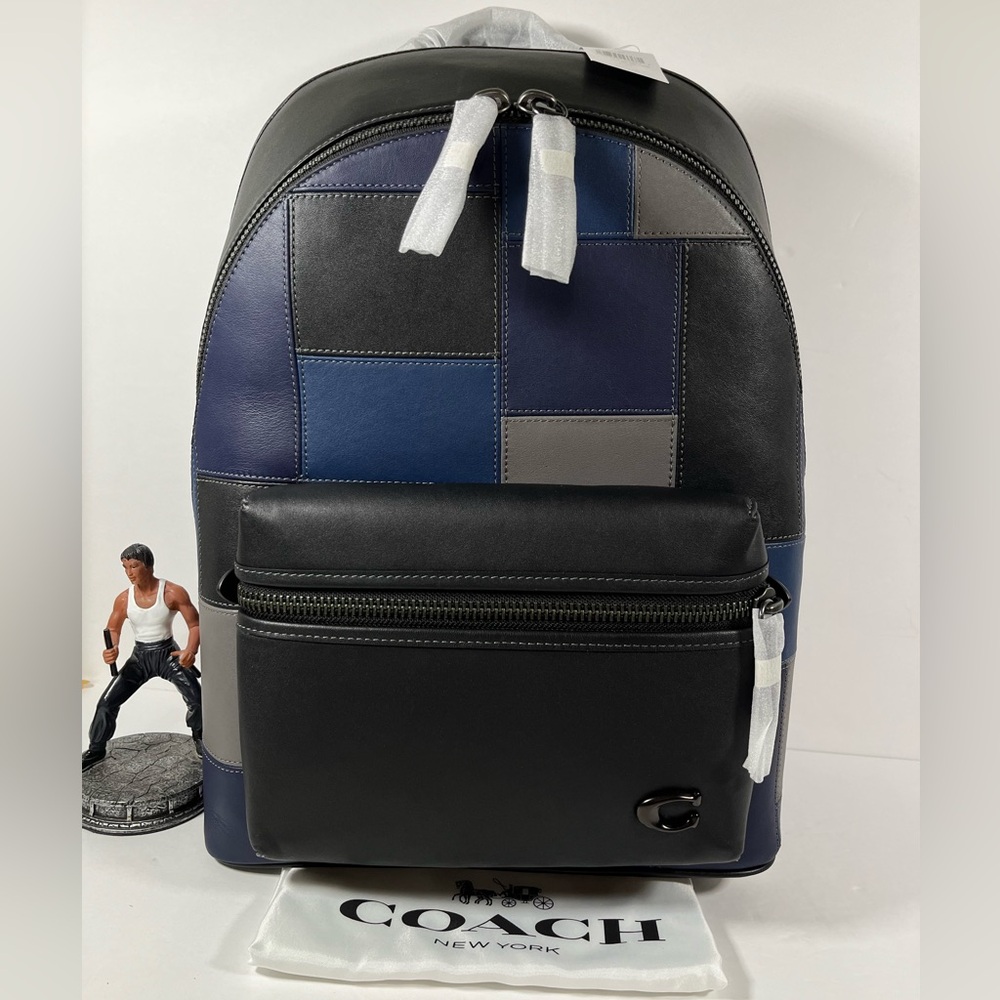 ‼️RARE  Coach Men’s Charter Patchwork Smooth Leather Backpack NWT